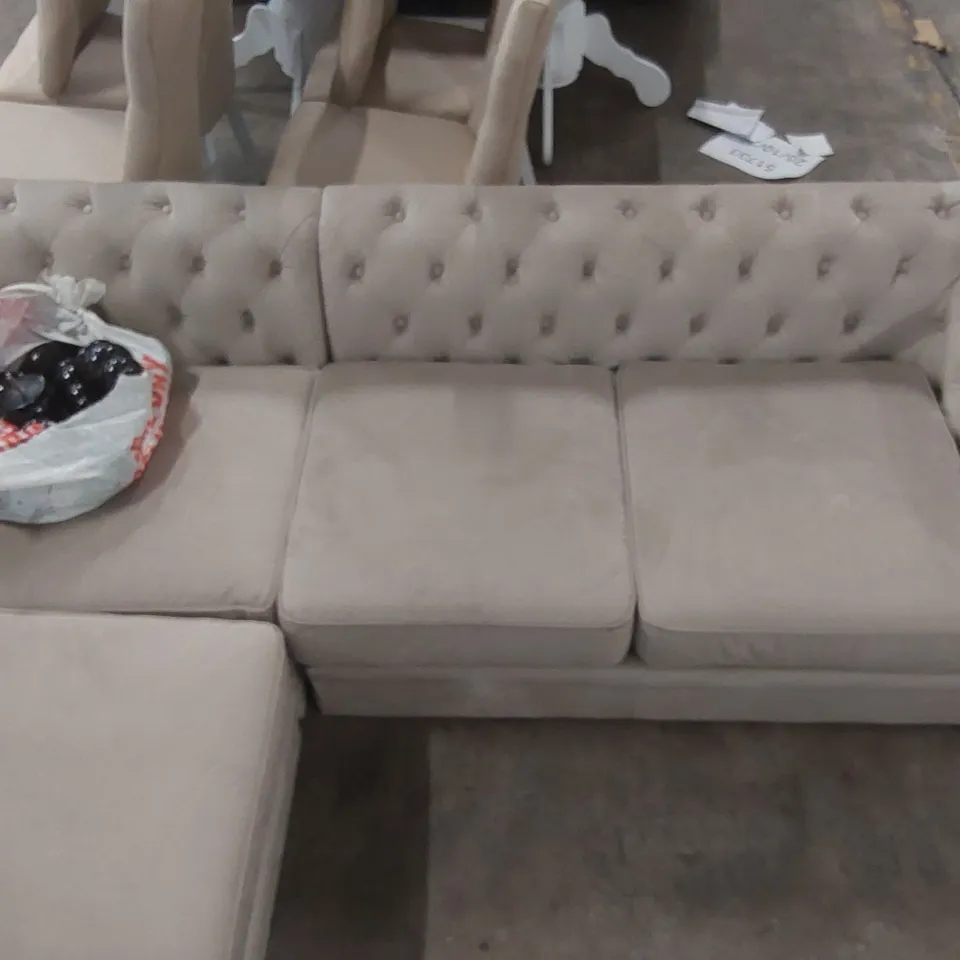 QUALITY DESIGNER VELVET CHESTERFIELD CORNER SOFA