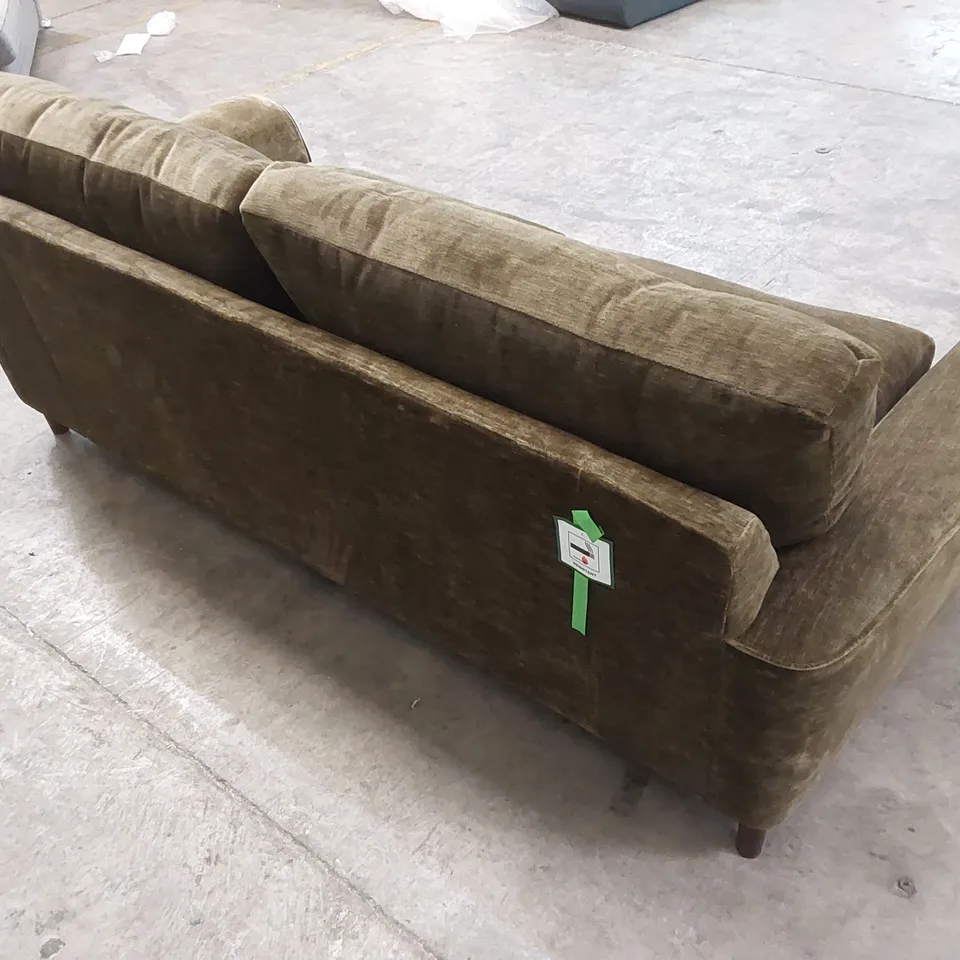 DESIGNER ASTRID LARGE FABRIC UPHOLSTERED SOFA - OLIVE