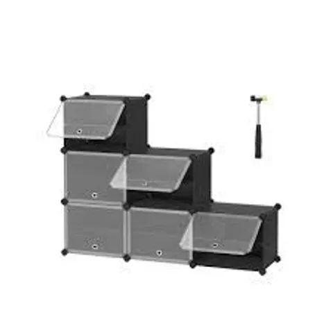 BOXED SONGMICS INTERLOCKING SHOE RACK - BLACK (1 BOX)