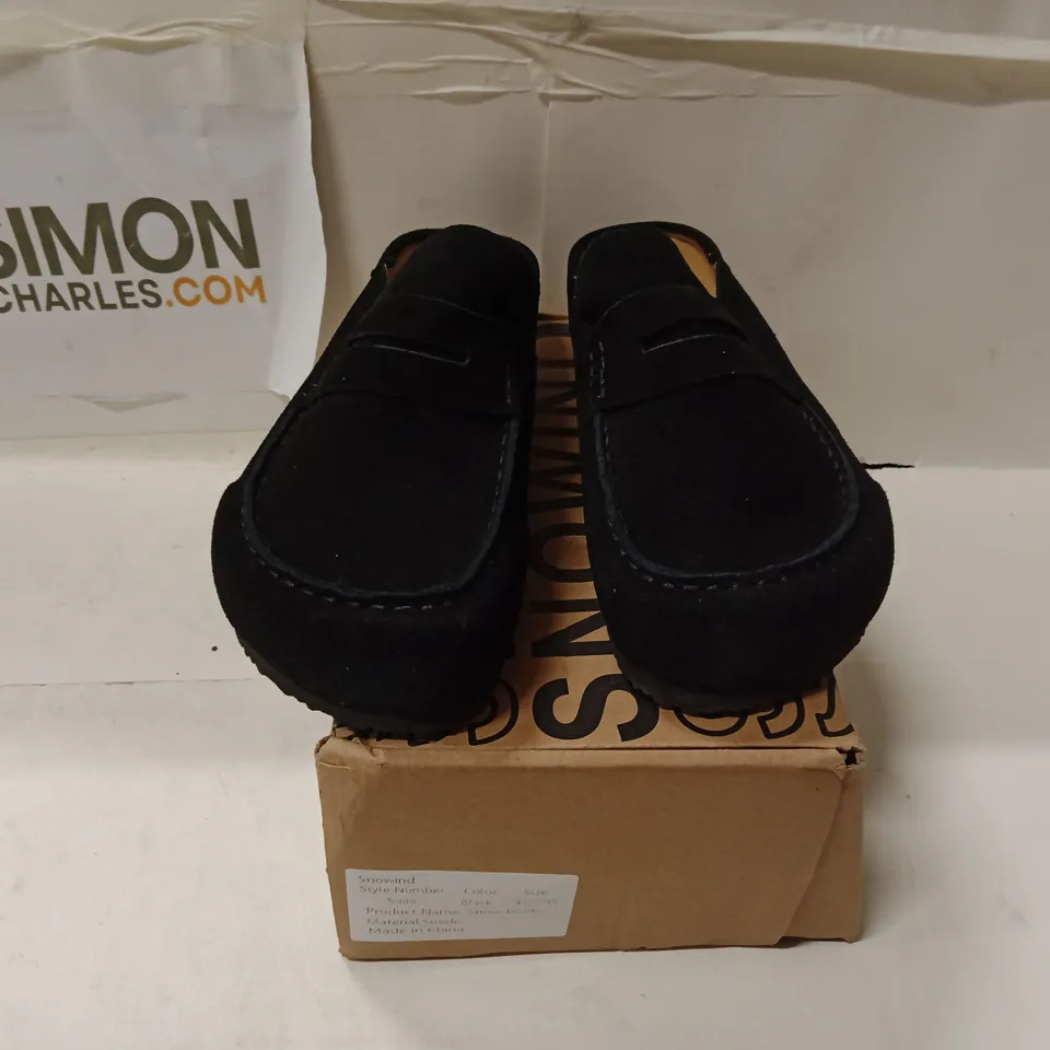 SNOWIND SNOW BOOTS, BLACK SUEDE, UK 8 (EU 42)
