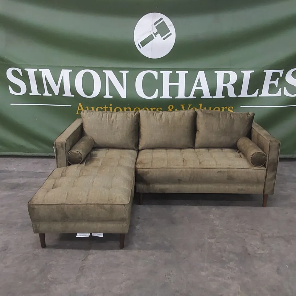 NEW ORLEANS CORNER CHAISE SOFA - OLIVE GREEN