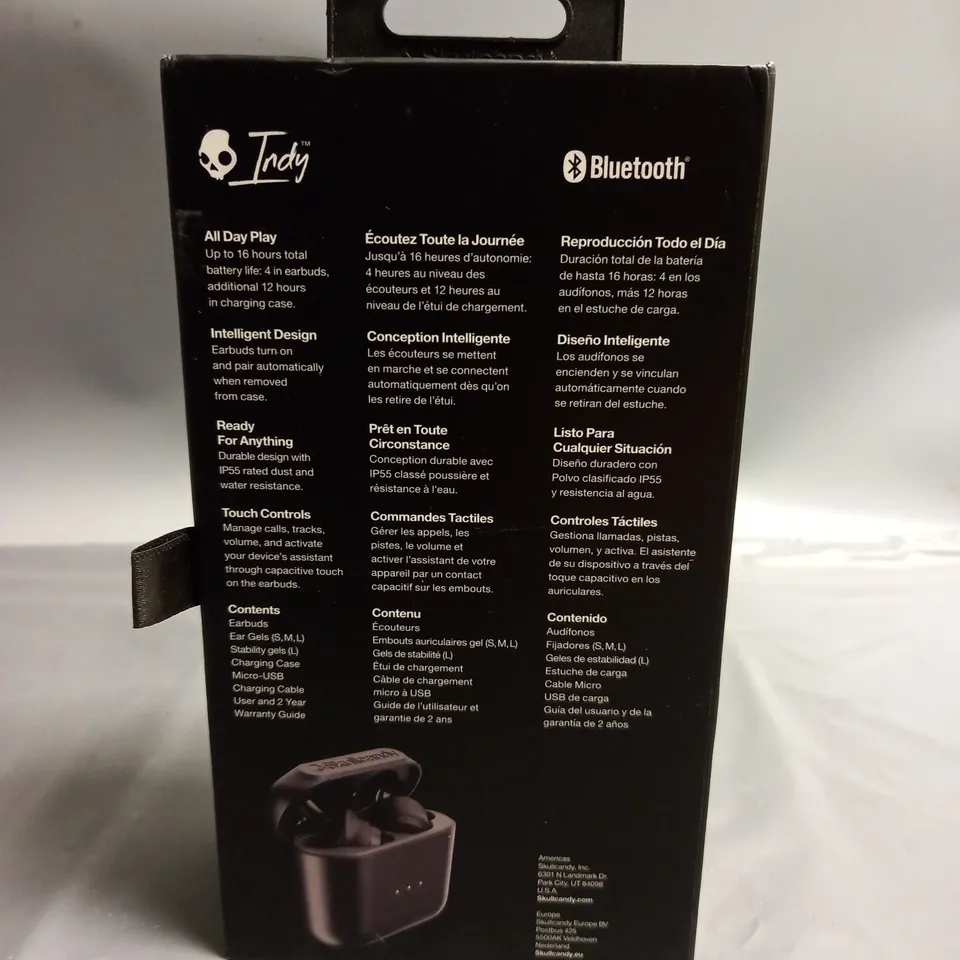 BOXED SKULLCANDY INDY TRULY WIRELESS EARBUDS BLACK