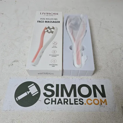 BOXED LIVMORE GLAM DUAL ROLLER EMS FACE MASSAGER