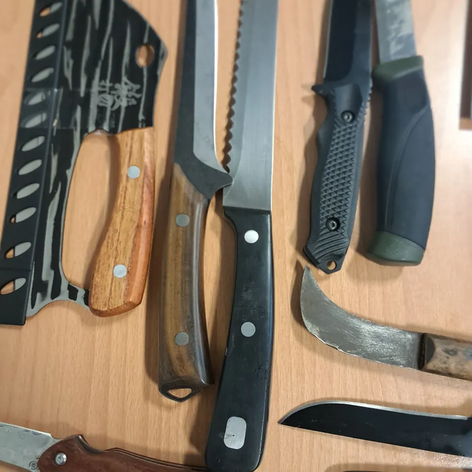 LOT OF 12 ASSORTED KNIFES AND AXES