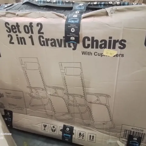 BOXED SET OF 2 GARDEN GRAVITY CHAIRS