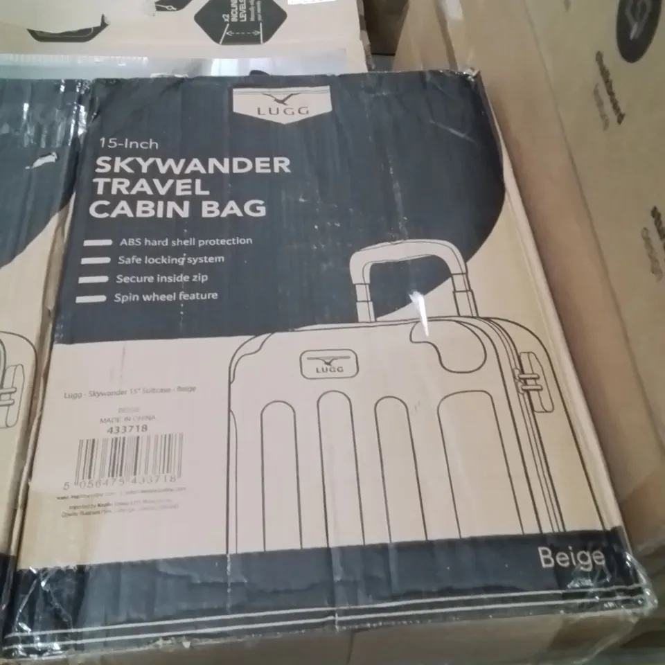 BOXED LUGG 15INCH SKYWANDER TRAVEL CABIN BAG BEIGE 