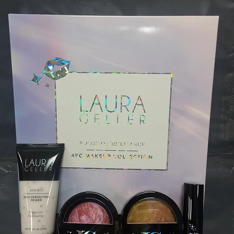 LAURA GELLER DOUBLE DIAMONDS ARE FOREVER COMPLEXION & LIP 4 PIECE COLLECTION- TOFFEE