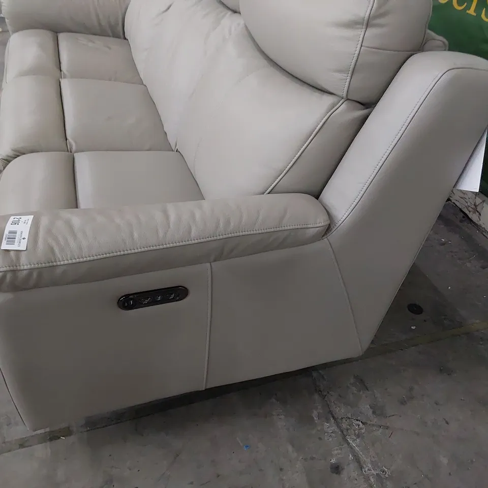 DESIGNER POWER RECLINING THREE SEATER SOFA CLAY LEATHER 