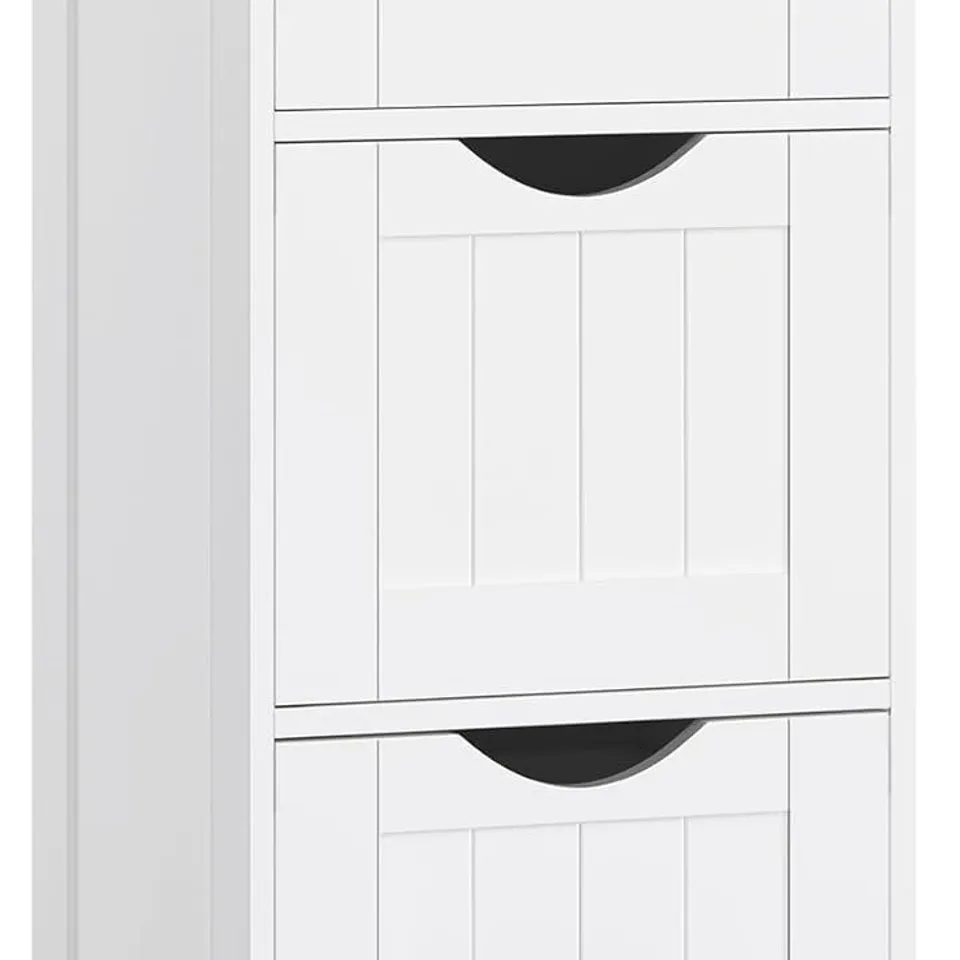 BOXED VASAGLE BATHROOM STORAGE CABINET WITH 3 DRAWERS - WHITE