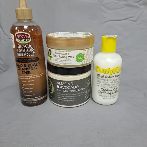 BOX OF APPROXIMATELY 20 HAIR CARE PRODUCTS TO INCLUDE CURLY KIDS, DESIGN ESSENTIALS AND AFRICAN PRIDE