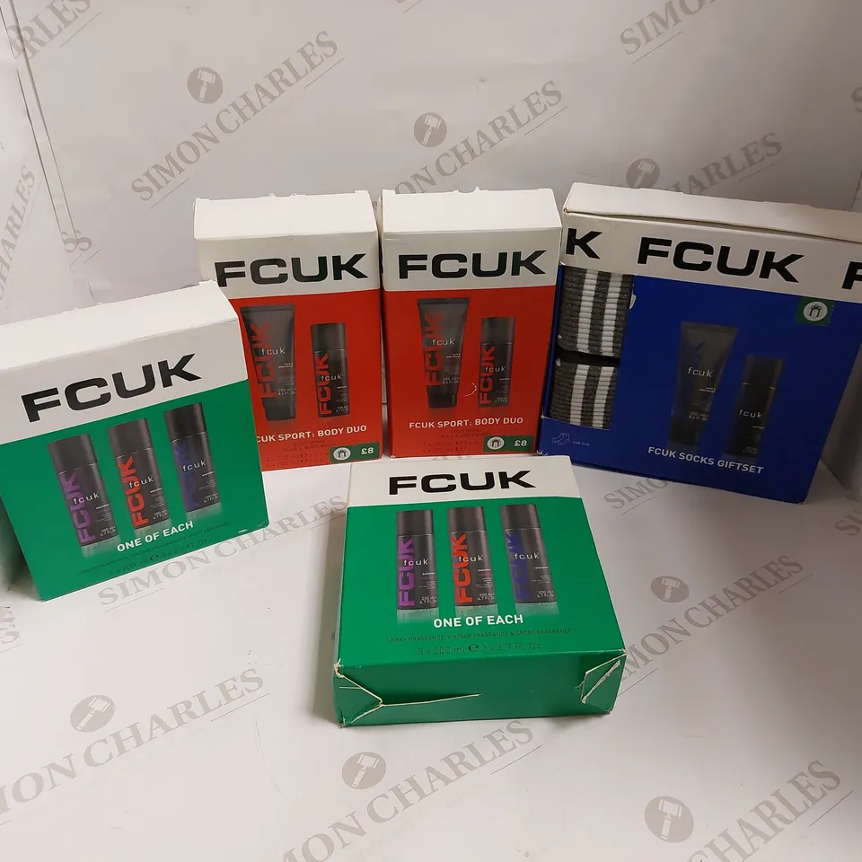 LOT OF APPROXIMATELY 10 COSMETIC GIFTSET TO INCLUDE FCUK SPORTS DUO, FCUK ONE OF EACH, AND DOVE DAILY CARE ETC.