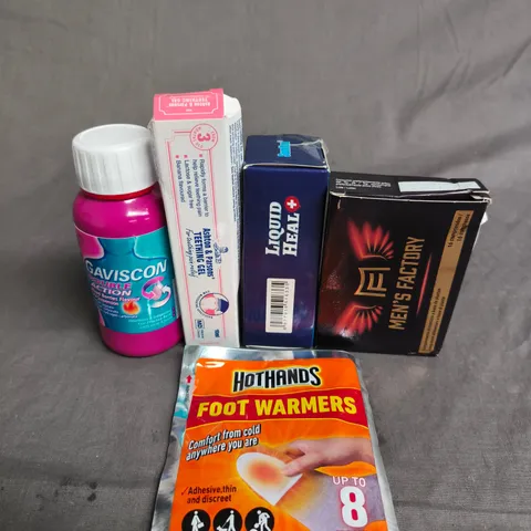 APPROX 10 ASSORTED ITEMS TO INCLUDE GAVISCON , FOOT WARMERS AND TEETHING GEL