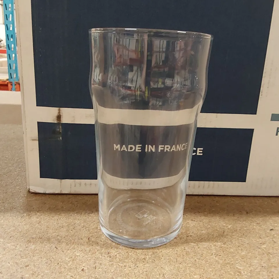 BOX OF APPROXIMATELY 48X ARCOROC EXTRA RESISTANT FULLY TEMPERED GLASS PINT GLASSES (1 BOX)