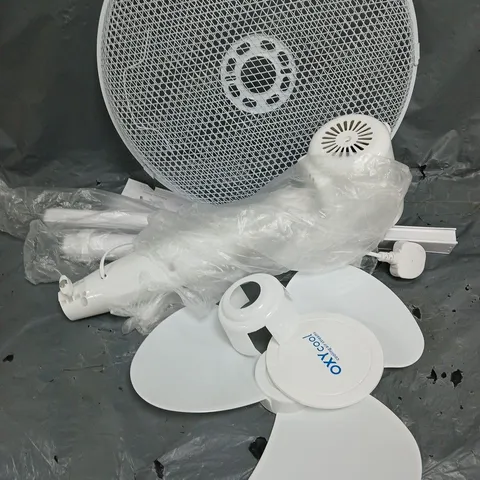 OXY COOL 16" 3 SPEED FLOOR STANDING ADJUSTABLE FAN - WHITE