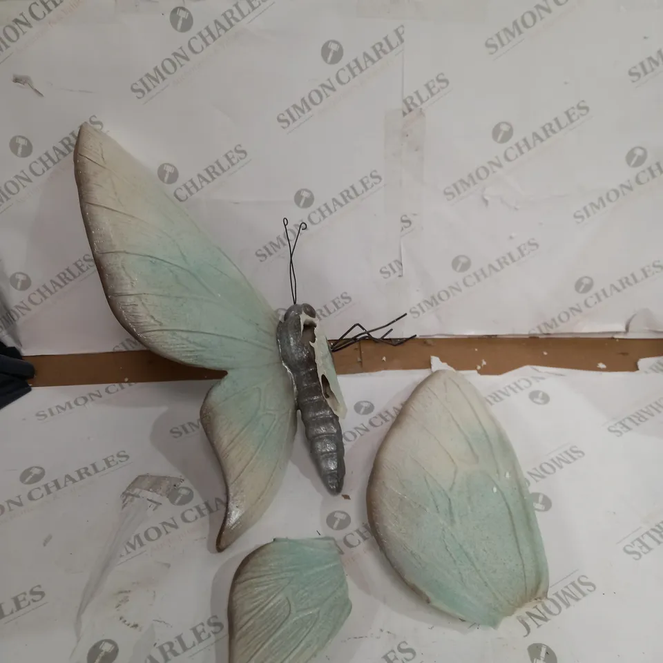 HOME2GARDEN LARGE GARDEN BUTTERFLY DECOR SOFT METALLIC 