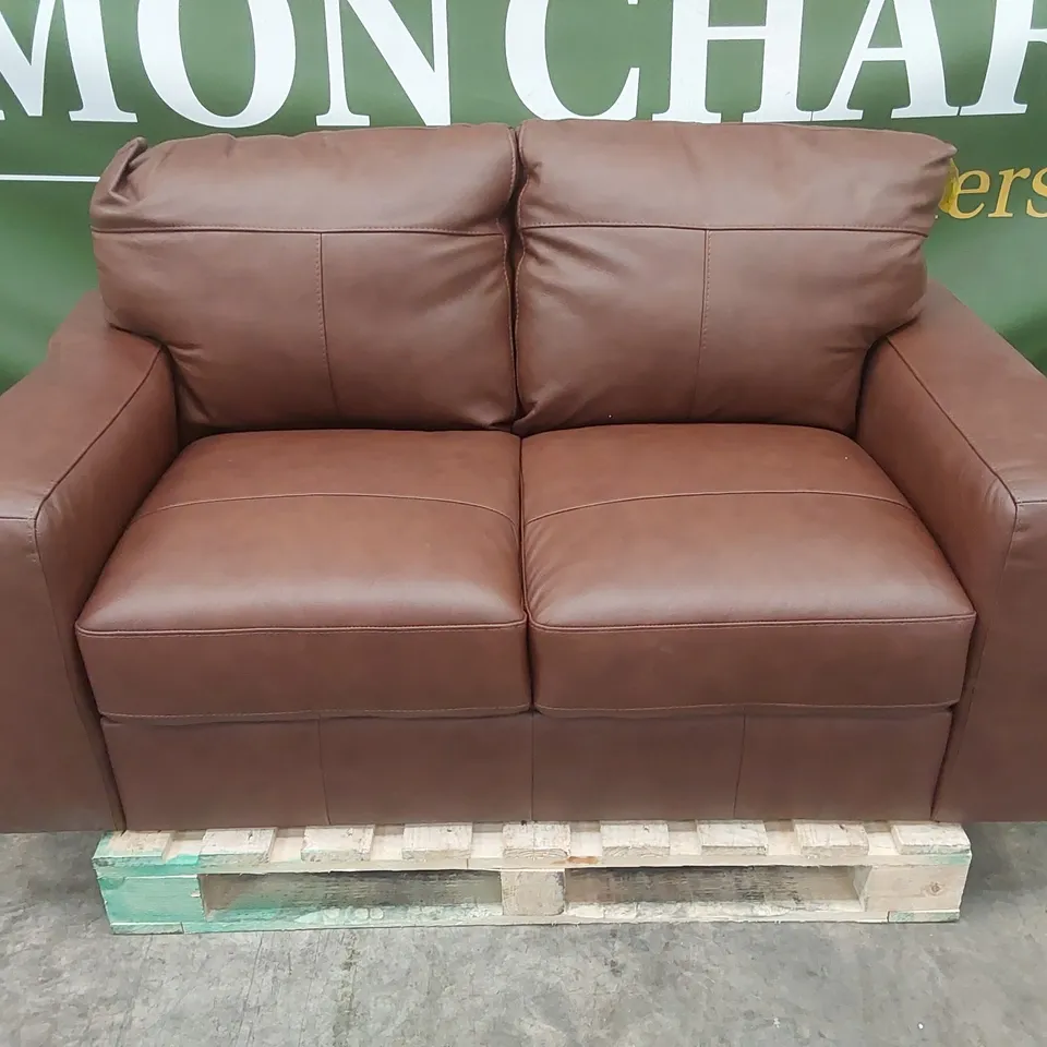 HAMPSHIRE 2 SEATER PREMIUM LEATHER SOFA - VINTAGE TAN RRP £999