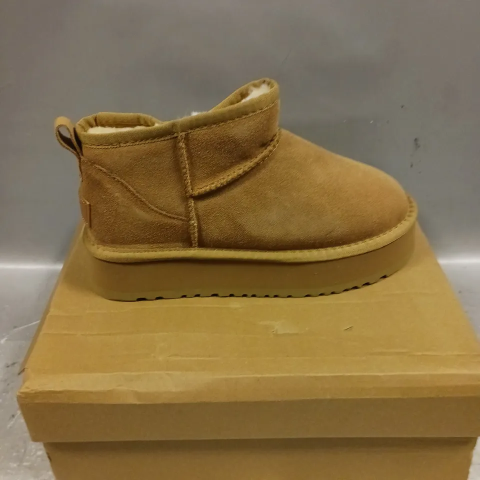 BOXED PAIR OF UGGS SLIP ON SHOES IN TAN - 7