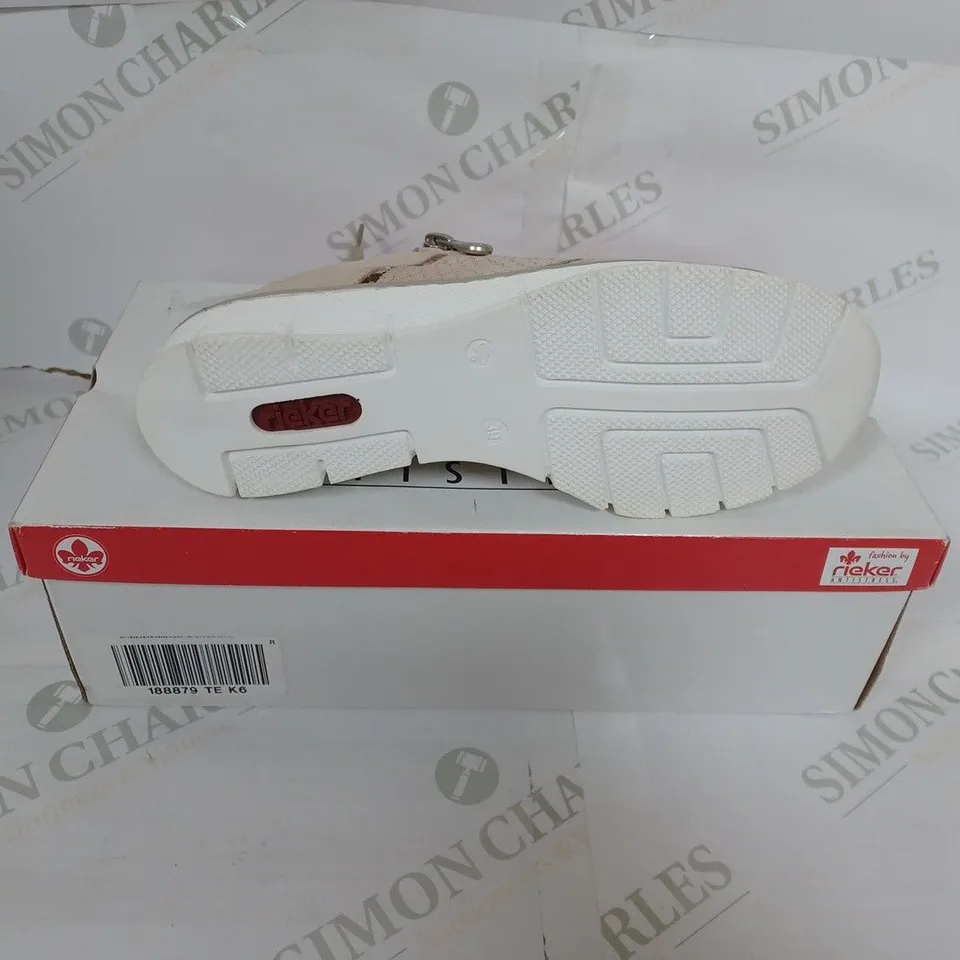 BOXED RIEKER TAUPE TRAINERS SIZE 6