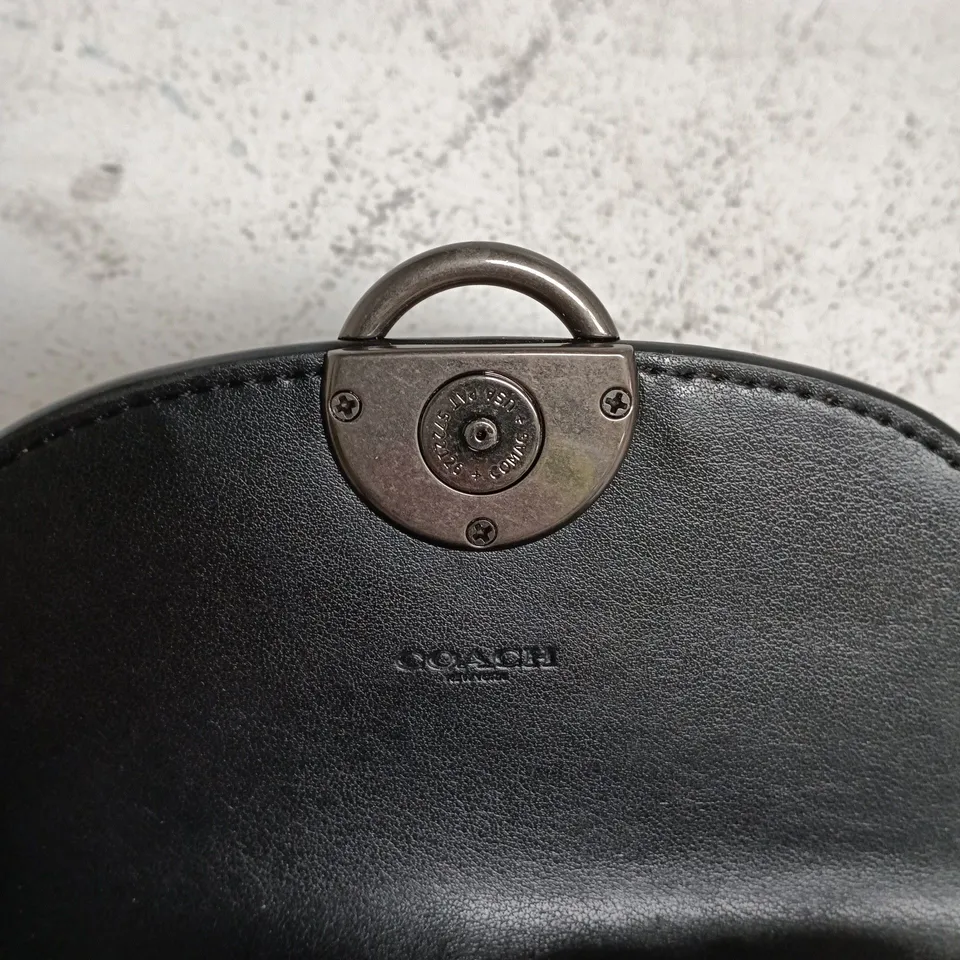 COACH CROSSBODY BAG – TAN FLAP, CREAM BODY, BLACK TRIM