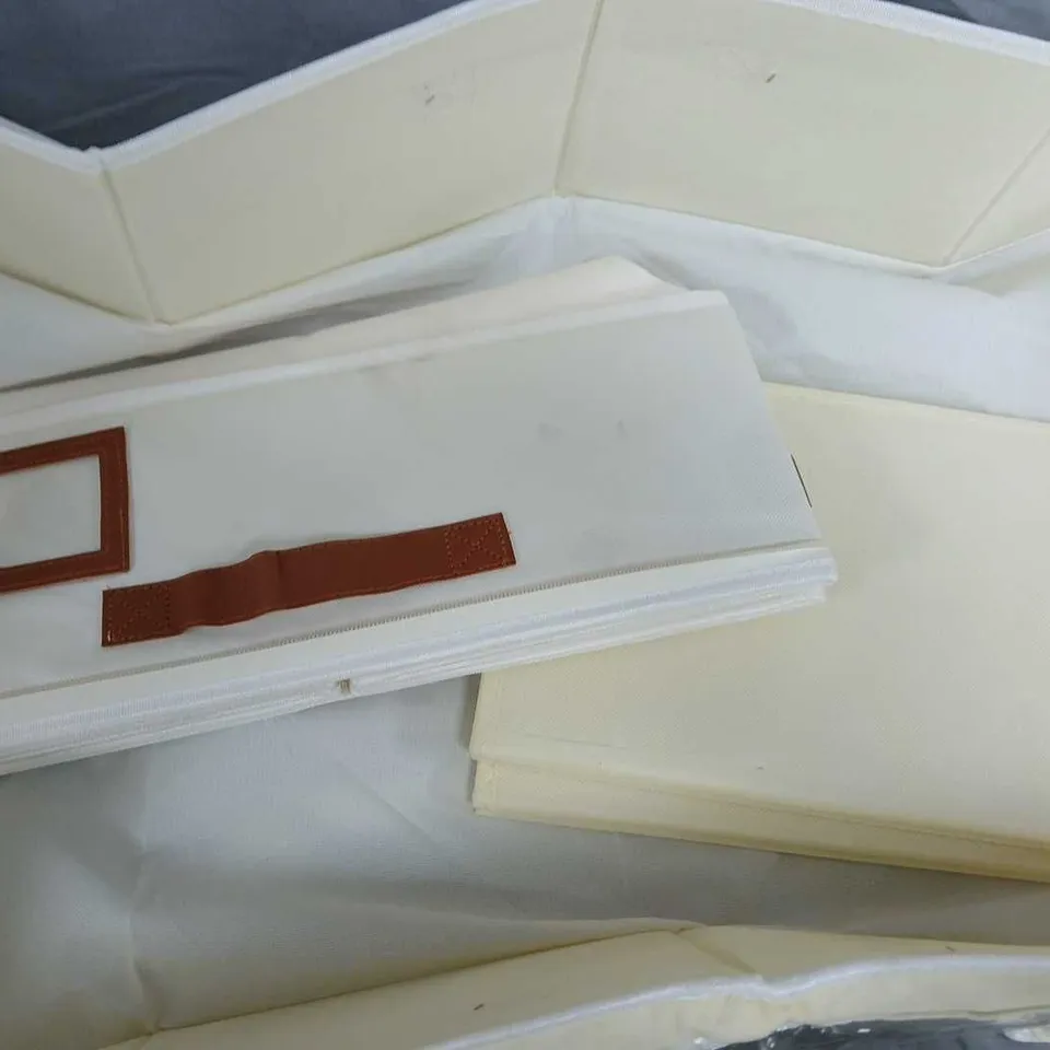 CREAM FOLDABLE STORAGE CASES 3 TOTAL 