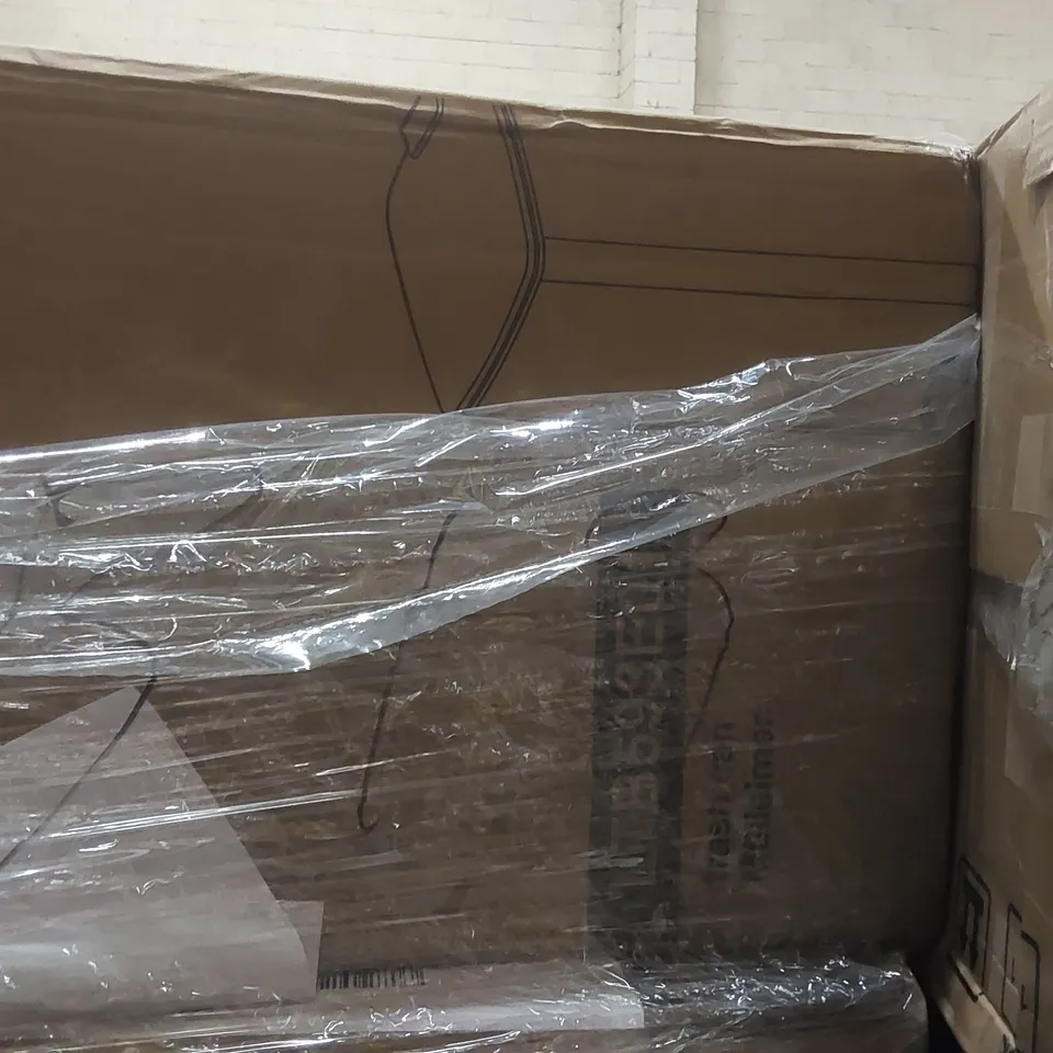 PALLET CONTAINING A VERY LARGE QUANTITY OF ASSORTED FURNITURE PRODUCTS ECT INCLUDING: TRASH BIN, SHOE RACK, COSMETIC ORGANISER, BAR CHAIR ECT