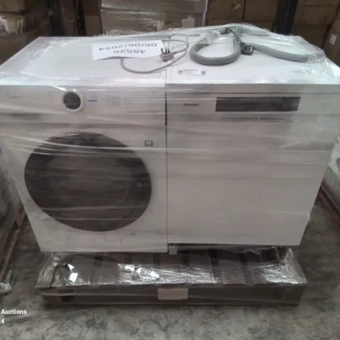 HISENSE 16 PLACE SETTINGS FREESTANDING DISHWASHER AND MIDEA MF10ED80B FREESTANDING WASHER DRYER - UNPROCESSED RAW RETURNS
