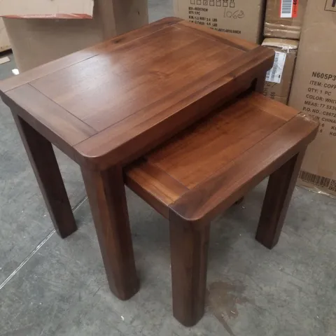 BOXED SET OF 2 NESTING COFFEE TABLE - BROWN