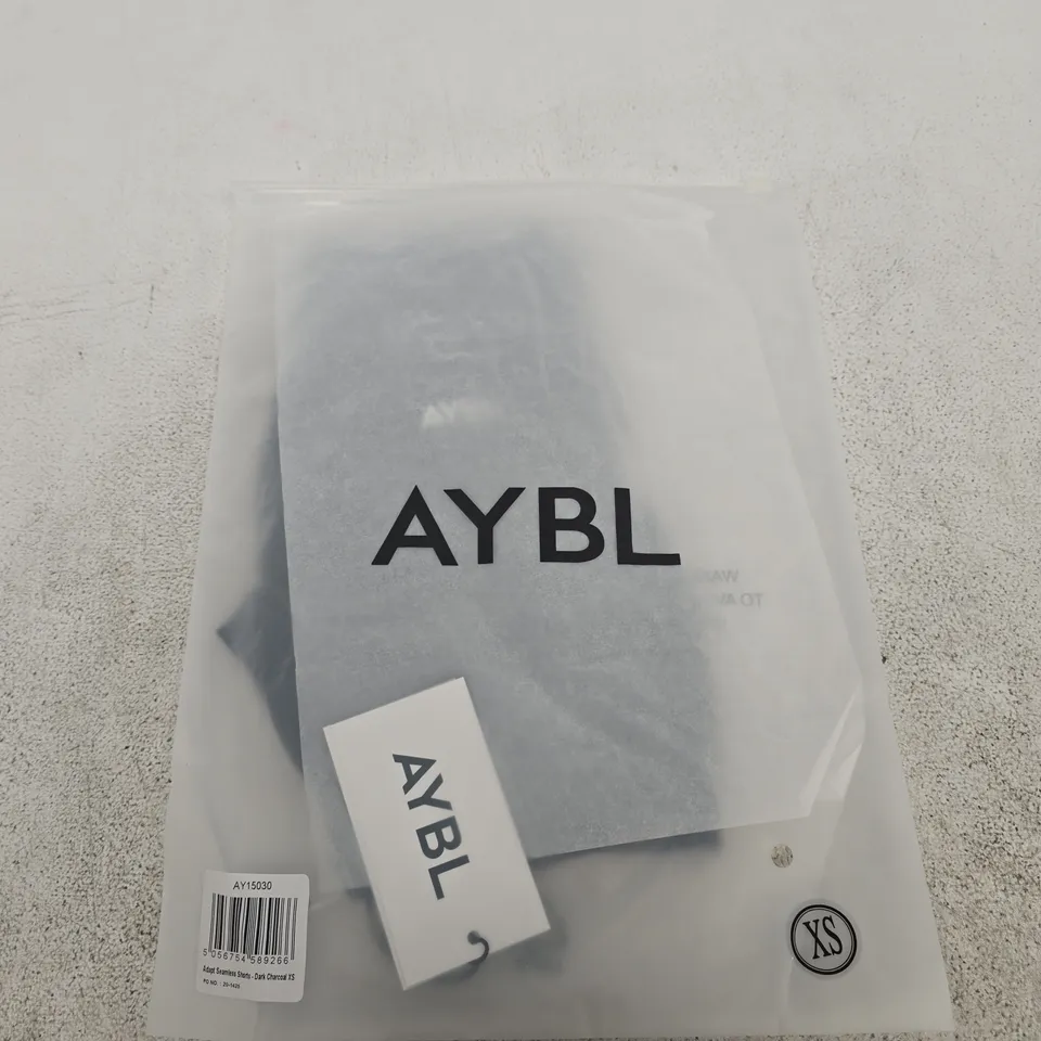 BAGGED AYBL ADAPT SEAMLESS SHORTS – DARK CHARCOAL - SIZE XS