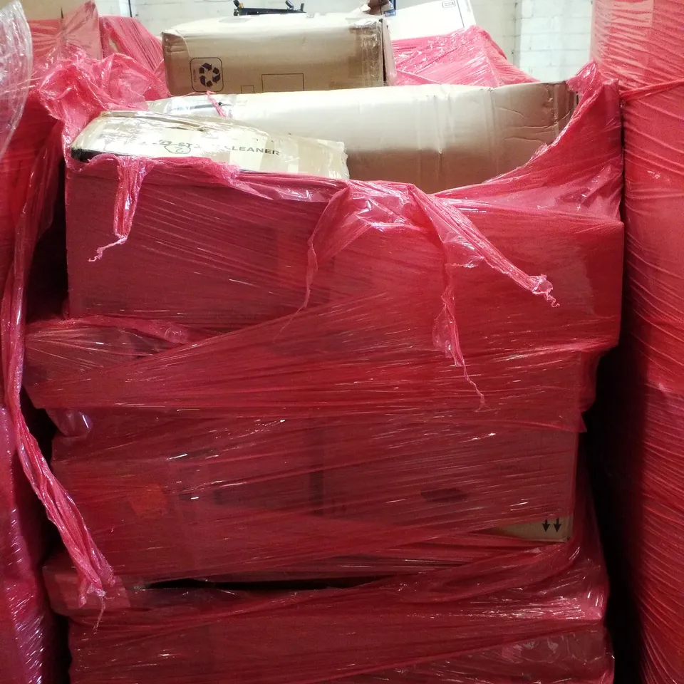 PALLET CONTAINING ASSORTED PRODUCTS INCLUDING MEMORY FOAM MATTRESS TOPPER, STEAM CLEANER & BABY STROLLER