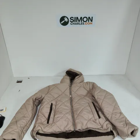 CHARLOTTE WEST WOMEN'S QUILTED JACKET - BEIGE, UK SIZE 16