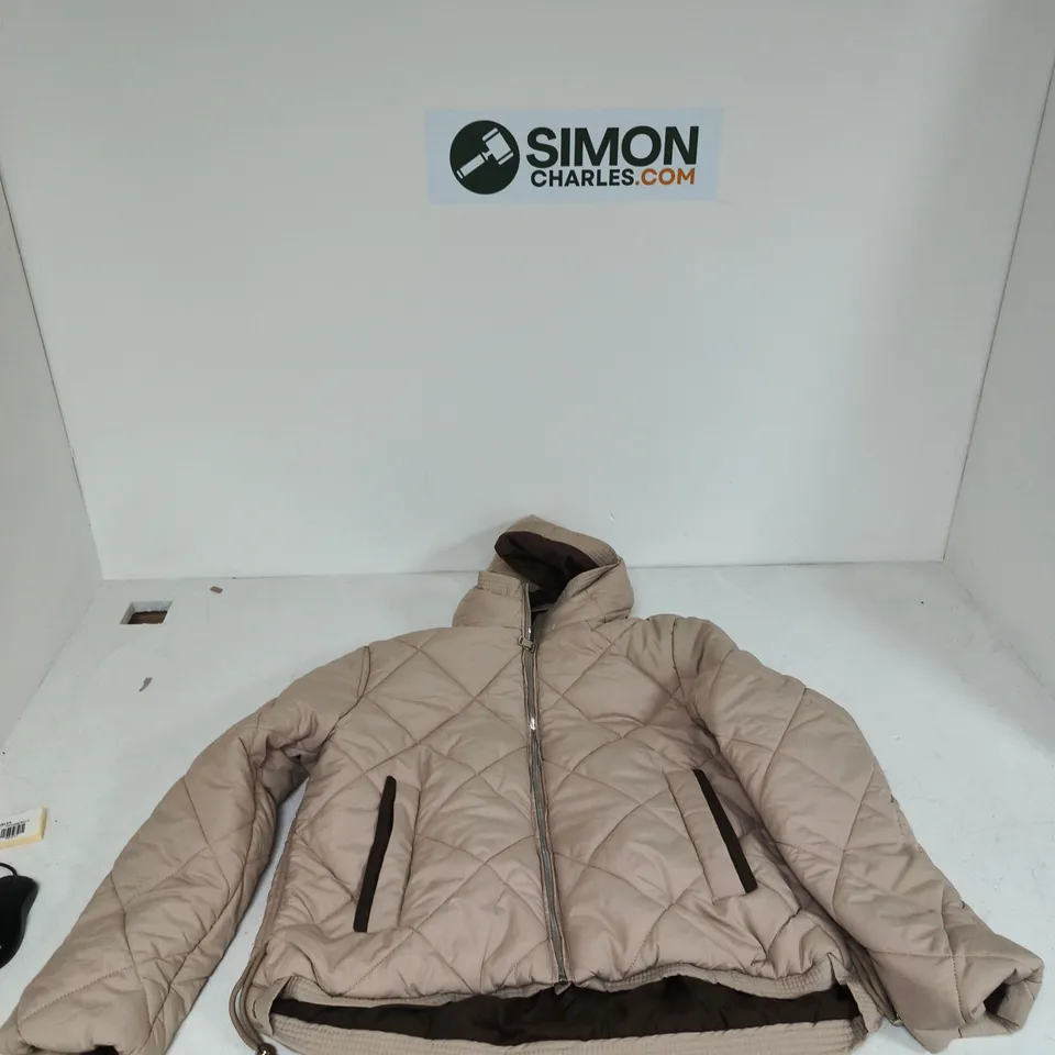 CHARLOTTE WEST WOMEN'S QUILTED JACKET - BEIGE, UK SIZE 16