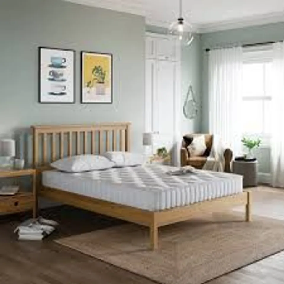 BOXED DUNHELM SYDNEY WOODEN BED SINGLE SIZE - NATURAL (1 BOX)
