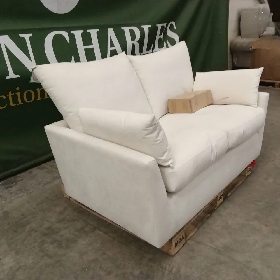 LANGDON 2 SEATER SOFA, CREAM HOUSE PLUSH FABRIC