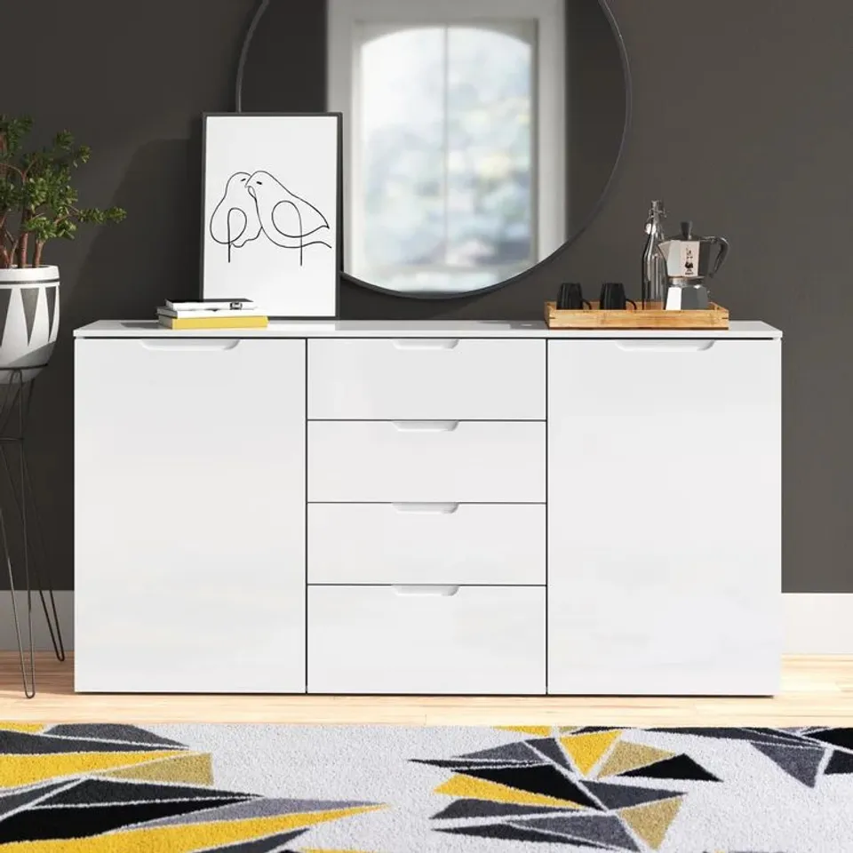 BOXED LANGLEY 4-DRAWER SIDEBOARD (2 BOXES)