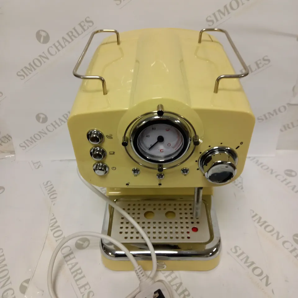 SWAN RETRO PUMP ESPRESSO COFFEE MACHINE - CREAM