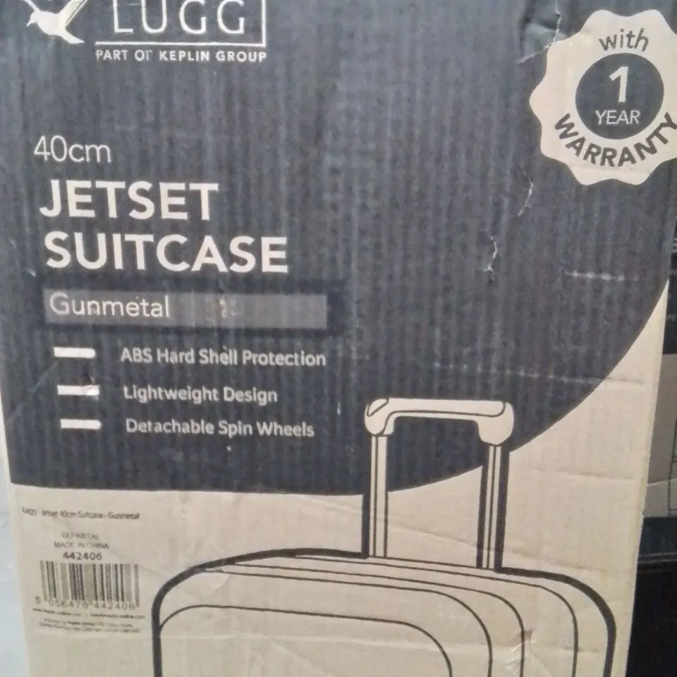 BOXED LUGG 40CM JETSET SUITCASE GUNMETAL 