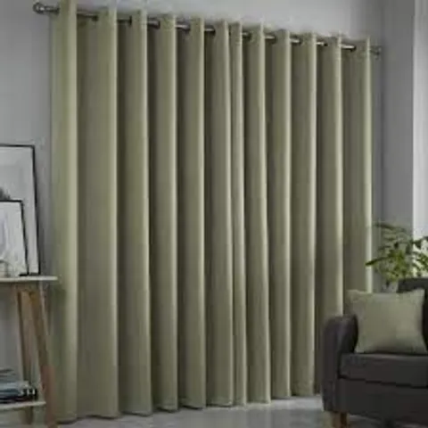 BAGGED FUSION EYELET ROOM DIM OUT CURTAINS 117 × 137CM -NATURAL-