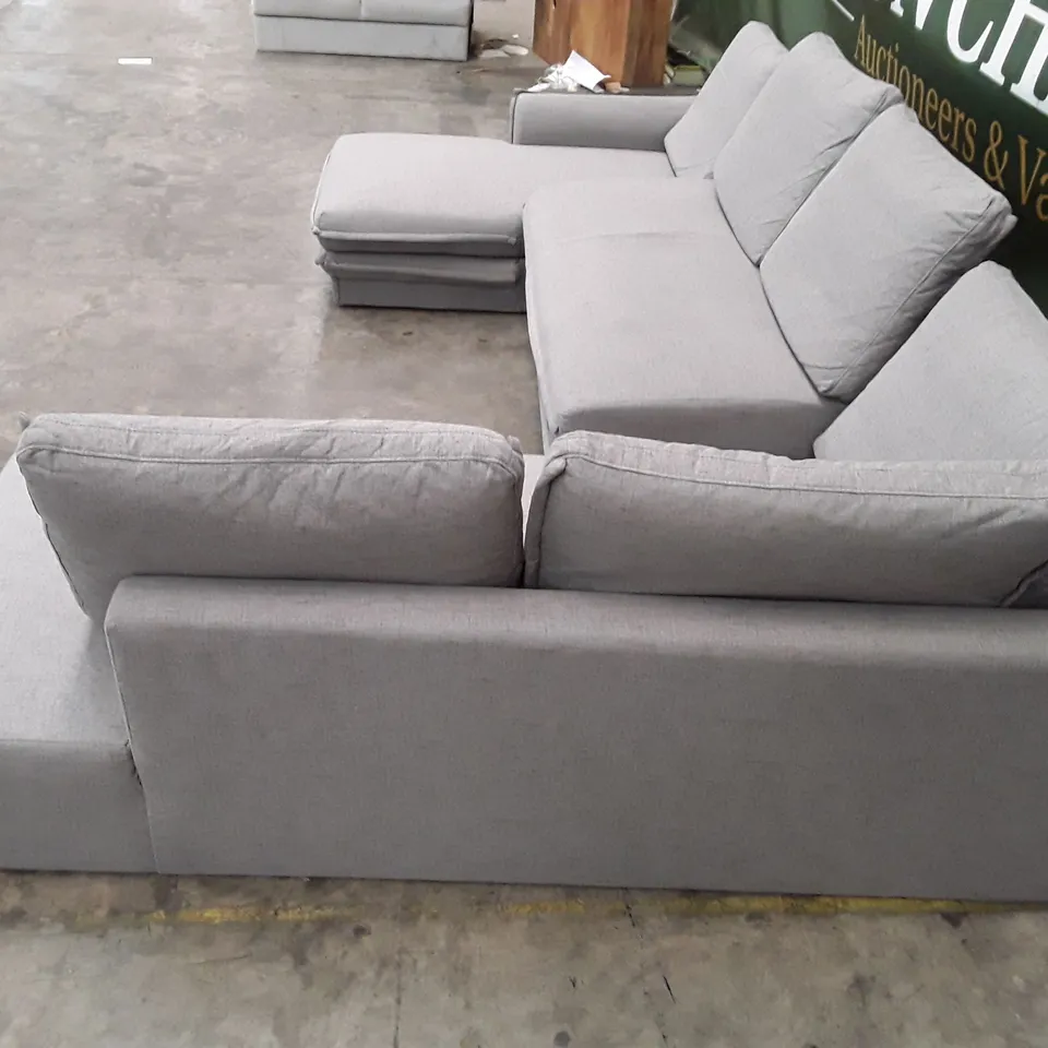 QUALITY DESIGNER YURI CORNER SOFA - GREY FABRIC 