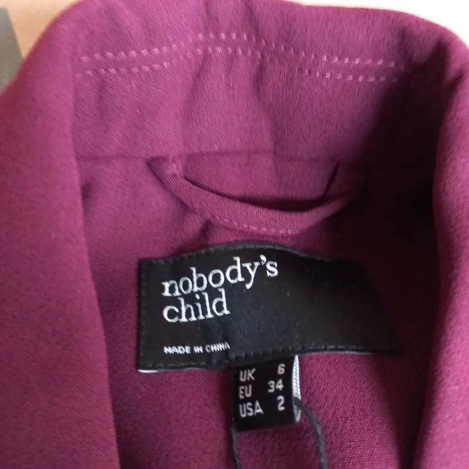 NOBODY'S CHILD WOMEN'S PURPLE DOUBLE-BREASTED BLAZER – UK 6 (EU 34, USA 2)