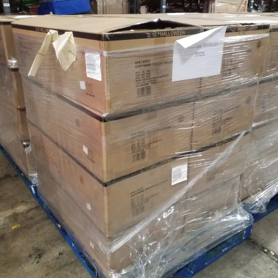 PALLET CONTAINING 8 BOXES OF BRAND NEW PLASTIC HALLOWEEN KIDS WEAPONS