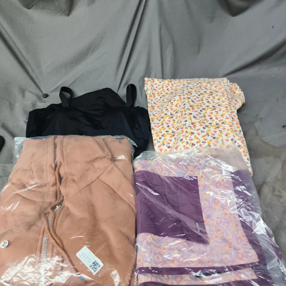APPROXIMATELY 20 ASSORTED CLOTHING PRODUCTS IN VARIOUS STYLES & SIZES TO INCLUDE PANTS, T-SHIRTS, DRESSES ETC