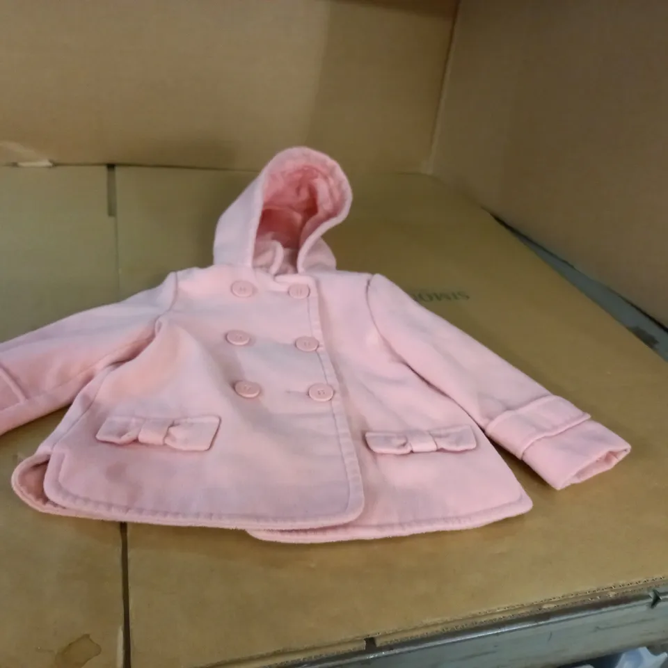 PINK BUTTONED HOODED CHILDRENS JACKET