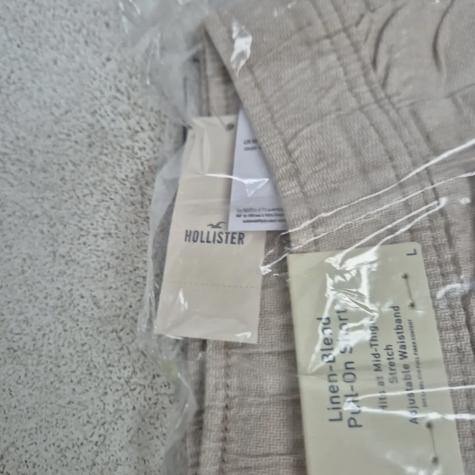 Hollister Linen-Blend Pull-On Short – Beige, Size L