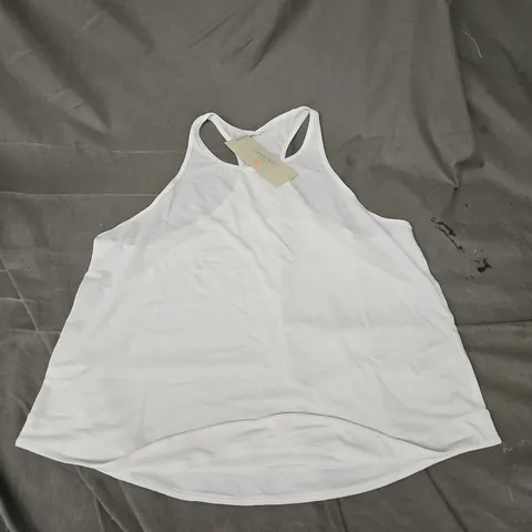 SWEATY BETTY BREATHE EASY RUN TANK TOP IN WHITE SIZE L