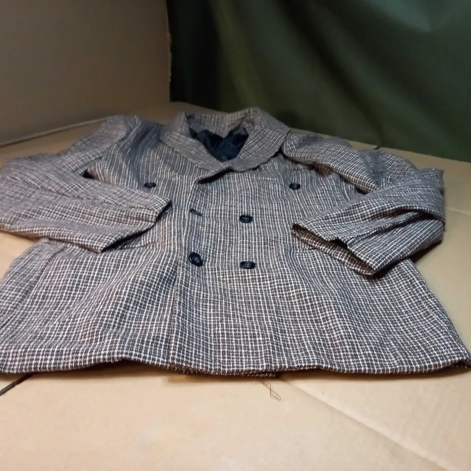 DESIGNER BROWN SMALL CHECKED BLAZER - XL