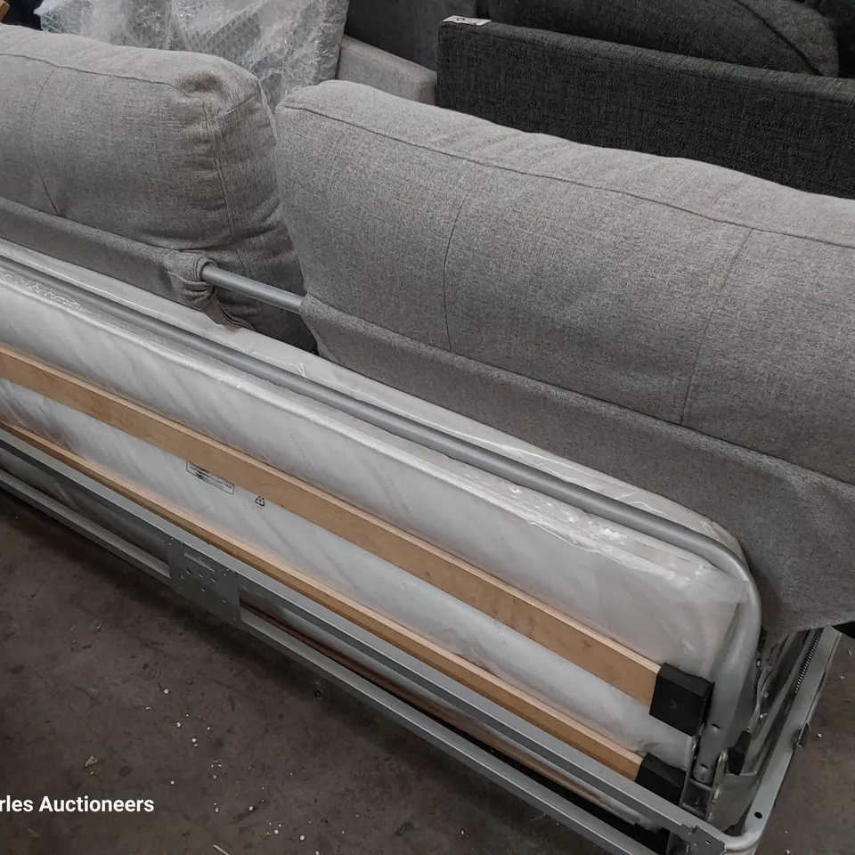 METAL ACTION SOFA BED CORNER SECTION GREY FABRIC 