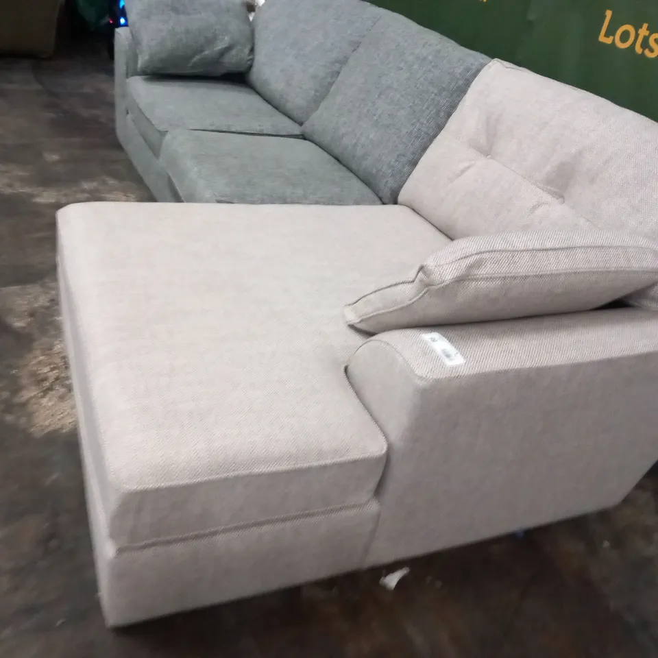 TWO DESIGNER BRITISH MADE CORNER SOFA SECTIONS