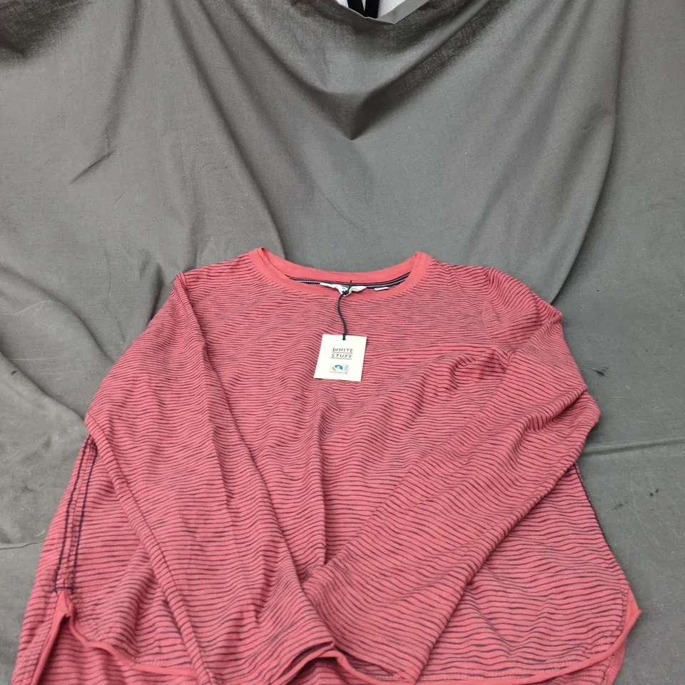 WHITE STUFF WOMEN'S PINK STRIPED KNIT TOP, UK 12 (EU 40) – NEW WITH TAGS