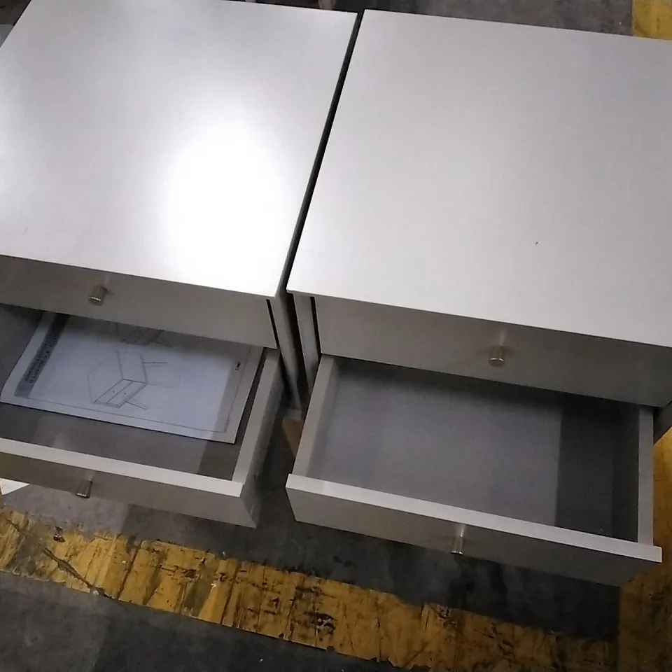 SET OF 2 ABBY MANUFACTURED WOOD BEDSIDE TABLES - GREY