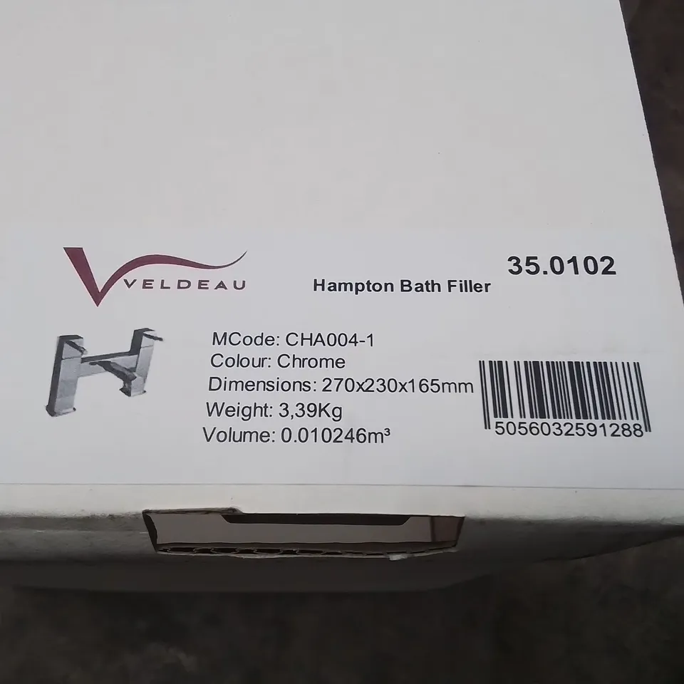 VELDEAU HAMPTON BATH FILLER IN CHROME - 270X230X165MM